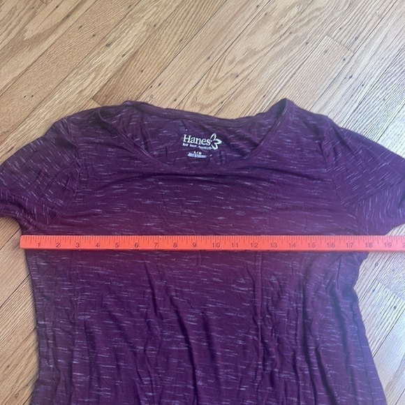 Hanes Purple Heathered Long Sleeve Tee Shirt L - Picture 4 of 6